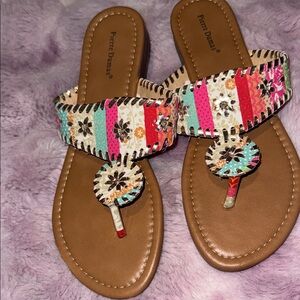 Pierre Dumas Colorful Striped Sandals